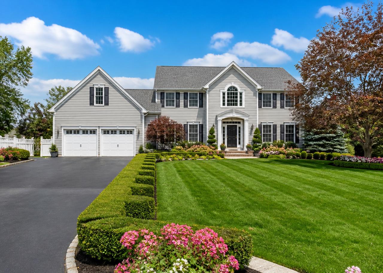 Thick striped green lawn after HC Landscaping and Lawn Service maintenance