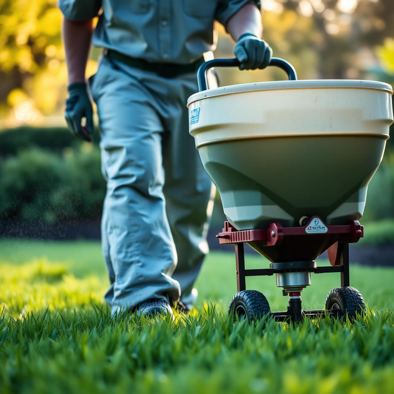 HC Landscaping crew member caring for a Texas lawn